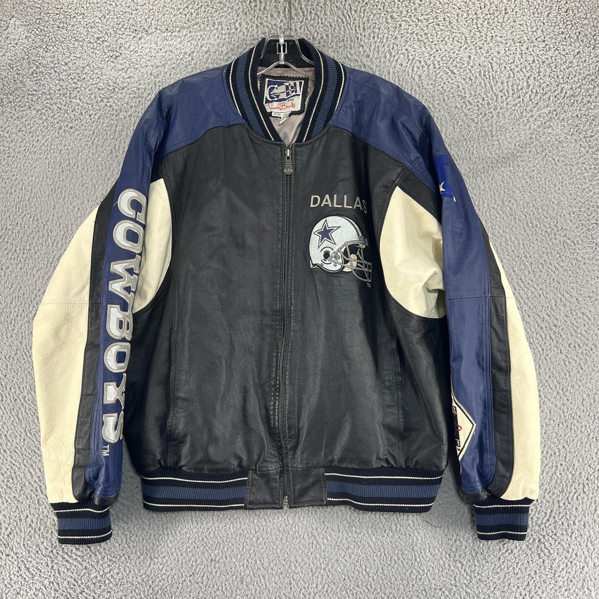 Vintage Dallas Cowboys Jacket Mens XL Leather NFL Football Varsity