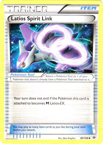 Latios Spirit Link - 85/108 - Uncommon (Near Mint) Roaring Skies - Trainer - Ite