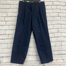 Dockers Navy Signature Iron Free Khaki Classic Fit Pleated 36X30