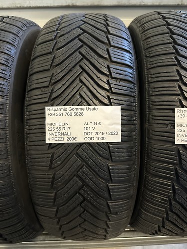 4 PNEUMATICI USATI MICHELIN ALPIN 6 INVERNALI 225 55 R17 101 V DOT 2019 / 2020 - Foto 7 di 22