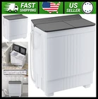 Elevon Portable Twin Tub Washing Machine 20lb Washer Spinner with Drain Pump