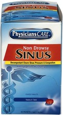 PHYSICIANS CARE NON-DROWSY SINUS DECONGESTANT-50 TABLETS-90087-FREE SHIP-BIN 3