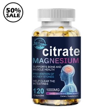 Magnesium Citrate Supplements 1000mg - High Strength Magnesium Capsules Vegan