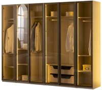 Kleiderschrank Stil Modern Farbe Beige Neu Schlafzimmer GeräUmig Glas