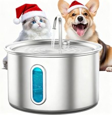 Stainless Steel Cat Water Fountain 3.2L Pet Drinking Fountain Dispenser for Cats