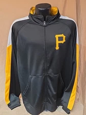 Pittsburgh Pirates Sweatshirt Jacket Full Zip Mens Sizes Majestic Polyester Nwt