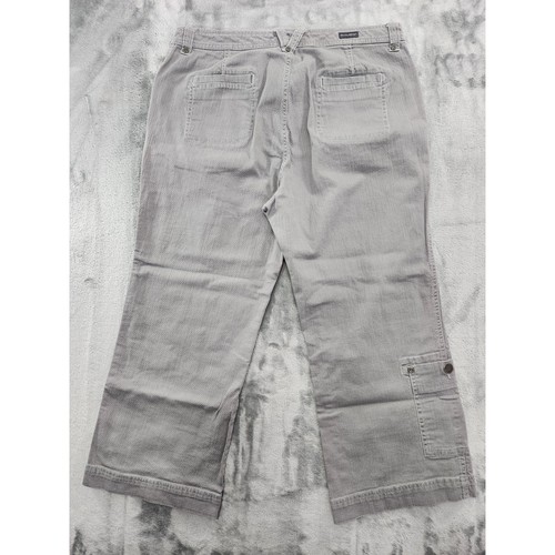 Woolrich High Rise Crop Capri Cargo Pants Size 12 Gray Ripstop Stretch Cotton - Picture 10 of 13