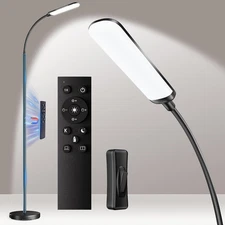 Floor Lamp, Bright 18W LED Standing Lamps for Living Room, Remote Stepless Adjus