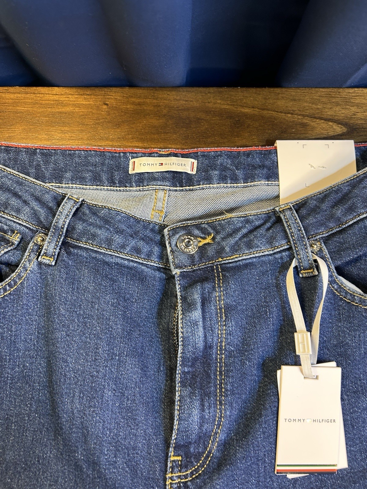 Tommy Hilfiger Slim Fit Tapered Leg Denim Jeans 34X32 Men's Medium Blue Stretch thumbnail 7