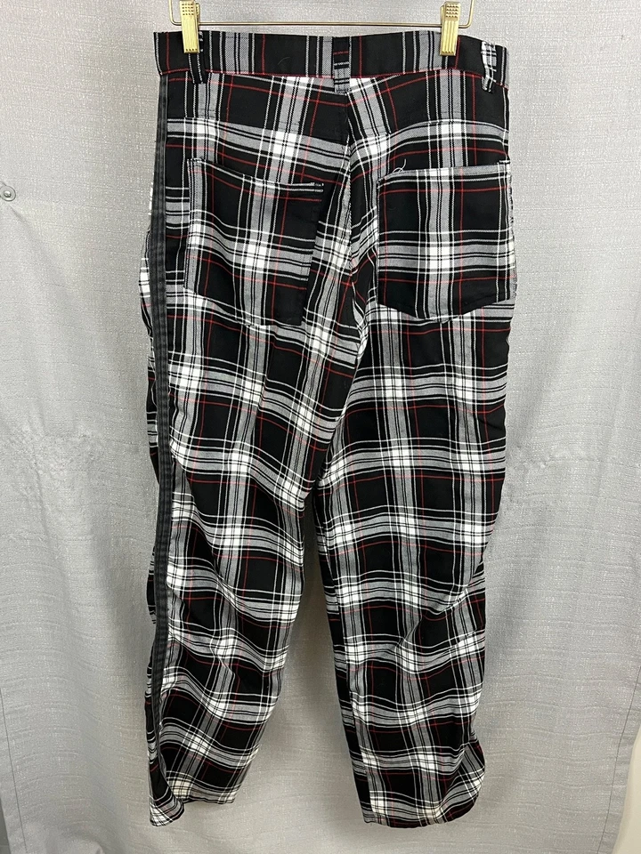 Pantalones de poliéster clásicos Morbid Thread Plaid negro/blanco/rojo Foto 2 de 4