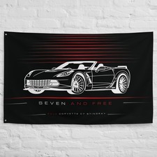 Corvette C7 Stingray Convertible Alt 2016 Car Silhouette Flag 3x5 ft