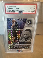 2022 Mosaic Stephen Curry State Masters White /25 PSA 8 Warriors HOF