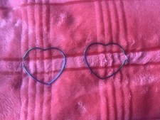 Heart Shaped Hoop Earrings Silver Tone Metal No Stone Lobe Fashion Jewelry