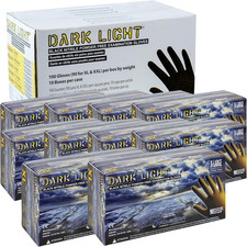 Dark Light 9 Mil Nitrile Gloves, Heavy Duty, Powder-Free, Latex-Free, Black, XL