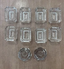 Vintage Lot Of 10 Clear Glass Open Salt Cellars | 2 Chipped