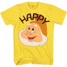 Snow White Happy Face T-Shirt, Seven Dwarfs Graphic Tee, Disney Cartoon