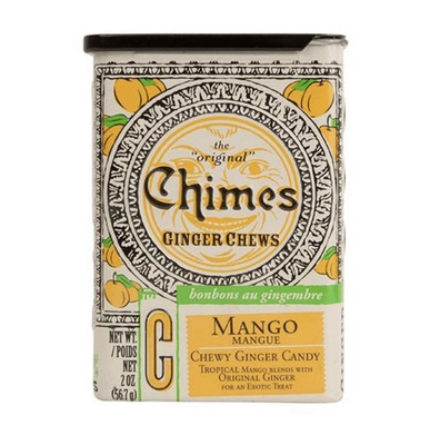 Brand New Vintage CHIMES Mango Natural GINGER CHEWS Candy - Rare TIN Collectible