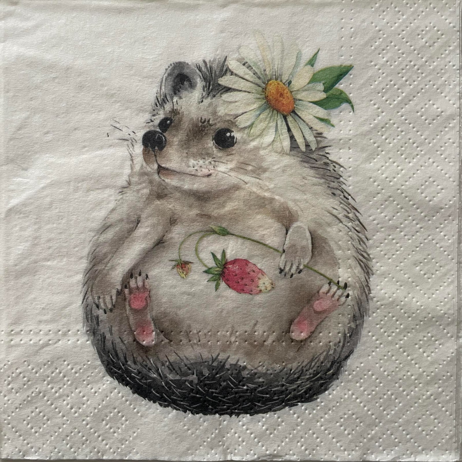 4 Luncheon paper napkins Hedgehog wildlife Woodlands for decoupage