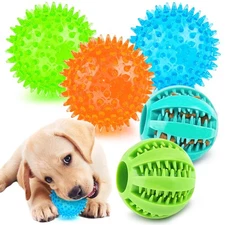 PUPTILY Interactive Dog Toys - 2.5' Squeaky Teething Chew Balls for Small Dog...
