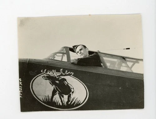 RCAF Military vintage snapshot photo ww2 World War Two airplane Identified