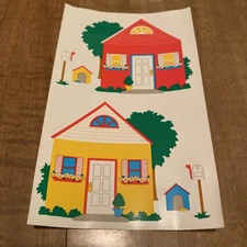 Mrs. Grossman’s 1993 Stickers Red&Yellow House 4x6” Sheet Doghouse-We’ve Moved