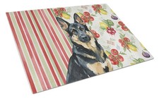 Caroline's Treasures Black Tan German Shepherd Vegetables Glass Cutting Board