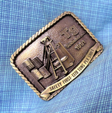 Tg Wyoming Soda Ash Belt Buckle 1991 LE 74 of 200 SF 1378 Tons PS Vtg  .GMP280