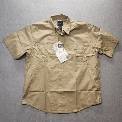 5.11 Tactical NWT Tac Lite Pro Size Mens XL Short Sleeve Button TDU Khaki Shirt