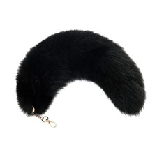 Fluffy Therian Fox Tail Keychain Soft Plush Accessory for Cosplay, Ren Faire...