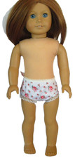 White w/ Red Roses Underwear Doll Clothes compatible with 18" American Doll