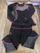 Kutting Weight Women's Black Pink Tank Top & Leggings Sauna Suit Set - Large