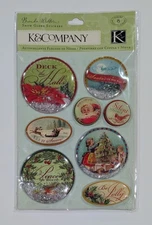 Brenda Walton Evergreen Christmas Snow Globe Scrapbooking Stickers By K&Company