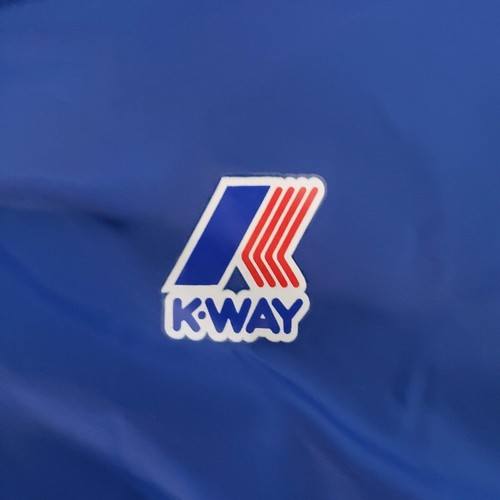NEW!! K Way Blue Zip Windbreaker Rain Jacket Unisex Youth 12Y Hooded 1 Pocket - Picture 6 of 12