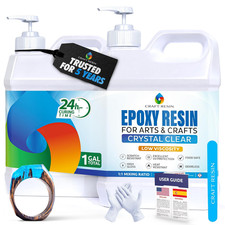 1 Gallon Crystal Clear Epoxy Resin Kit with Pumps - Food Safe  UV Resistant for