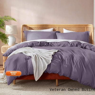 Nestl Twin Duvet Cover Set - Soft Double Brushed Grayish Purple Duvet Cover
