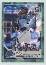 2019 Donruss Optic Rated Rookies Green Cracked Ice Prizm 2/7 Michael Perez 2p7