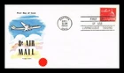 US COVER LUMINESCENT TAGGING AIR MAIL 8C FIRST DAY OF USE FLUEGEL CACHET