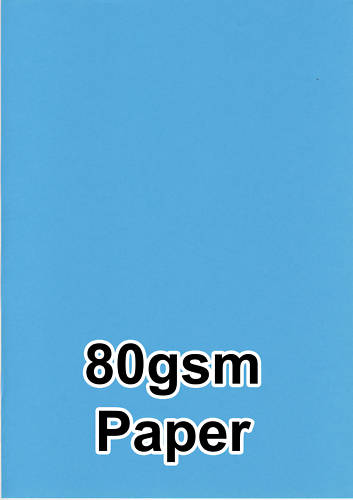 100 BRIGHT BLUE COLOUR 80gsm A4 COPIER INK JET LASER PRINTER PAPER COLOURED