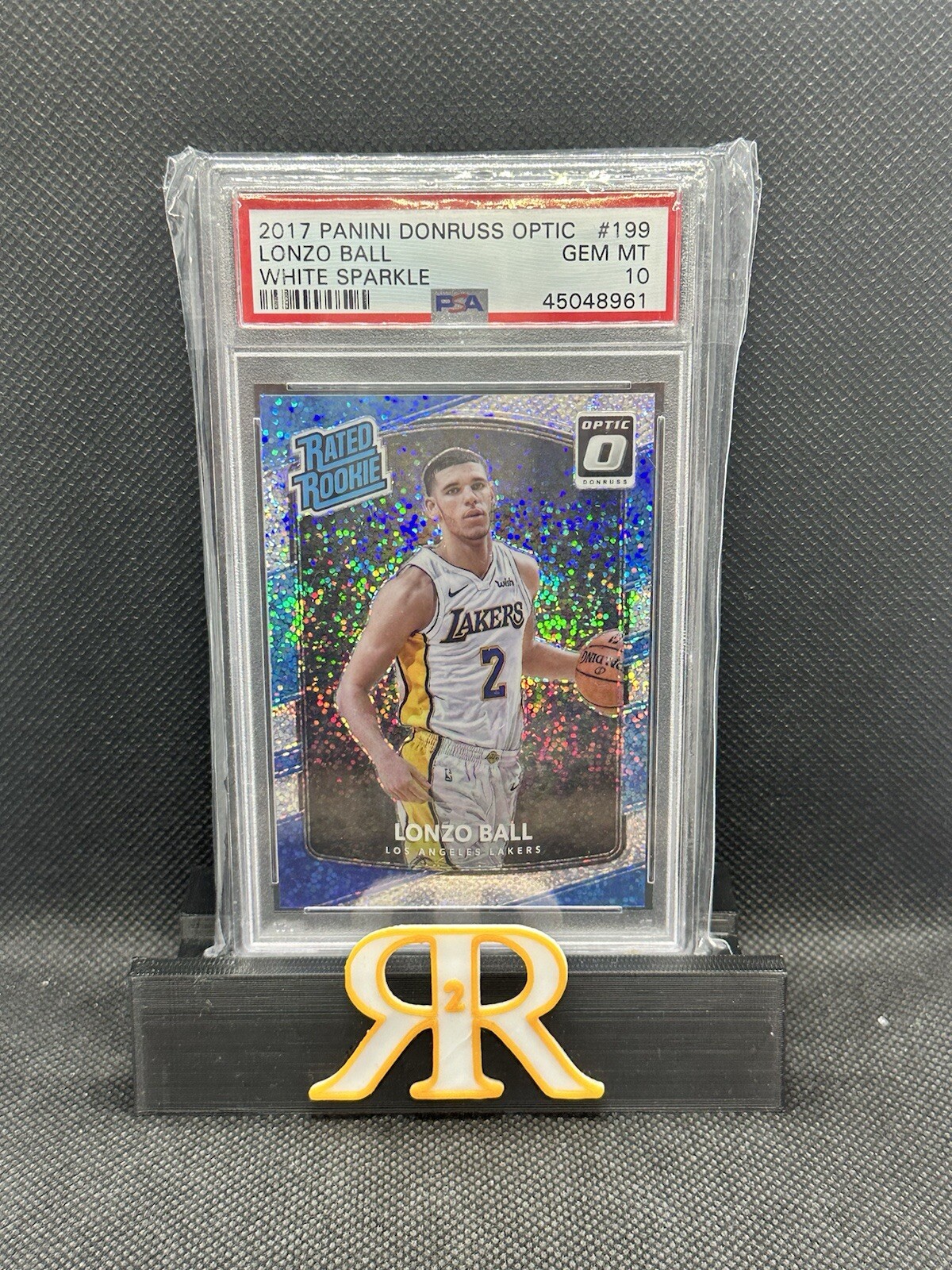 2017 Panini Donruss Optic Lonzo Ball White Sparkle Rookie #199 SP PSA 10