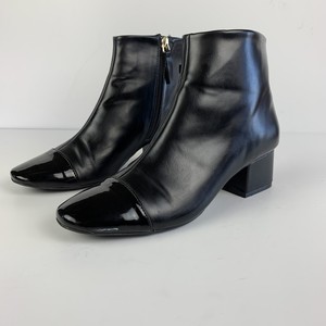 zara flat ankle boots with toe cap detail