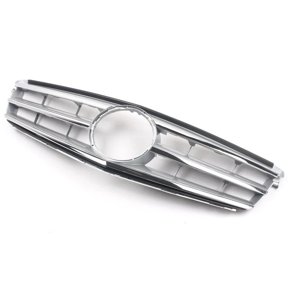 Silver Front Grille For Mercedes Benz W204 C Class C180 C200 C250 C300 2008-2014 — 第 2/4 张图片