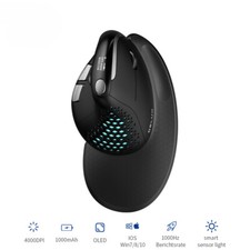 Ergonomic Vertical Mouse with OLED Screen 4000DPI Rechargeable Removable Back