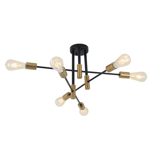 Modern Pendant Light Sputnik Chandelier 6 light Ceiling Hanging Lighting Fixture - Picture 4 of 22