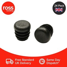 24 x 1 1/8" Zoll Stuhlf&uuml;&szlig;e schwarz Rohrspund Schutzeinlagen UK