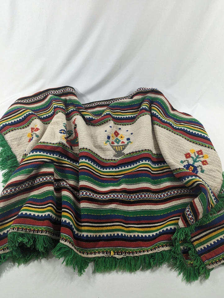 Vintage 52" X 52"  Large Tapestry Carpet Boho? Native American?  Southwest Style - Image 4 of 4