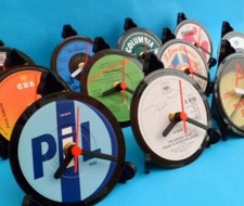 CLOCK Vinyl Record Desk Table Top actual Upcycled Vinyl Record Singles  - LIST P