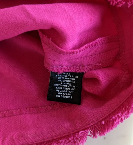 Nuevo con etiquetas Victoria Beckham Target 3X Rosa Brillante/Fucsia Flecos Bordes Tanque - Imagen 9 de 12