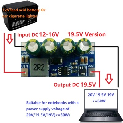 60W DC DC Converter Step-Up Boost Module DC 3.7V-18V to 5V 6V 9V 12V 15V 19.5V