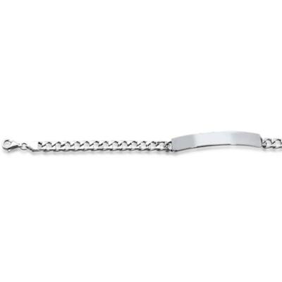 Plain 8MM Curb Link ID .925 Sterling Silver ID Bracelet 8.5