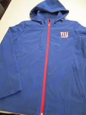 NFL WOMENS NEW YORK GIANTS HOODED SOFTSHELL JACKET BLUE XL